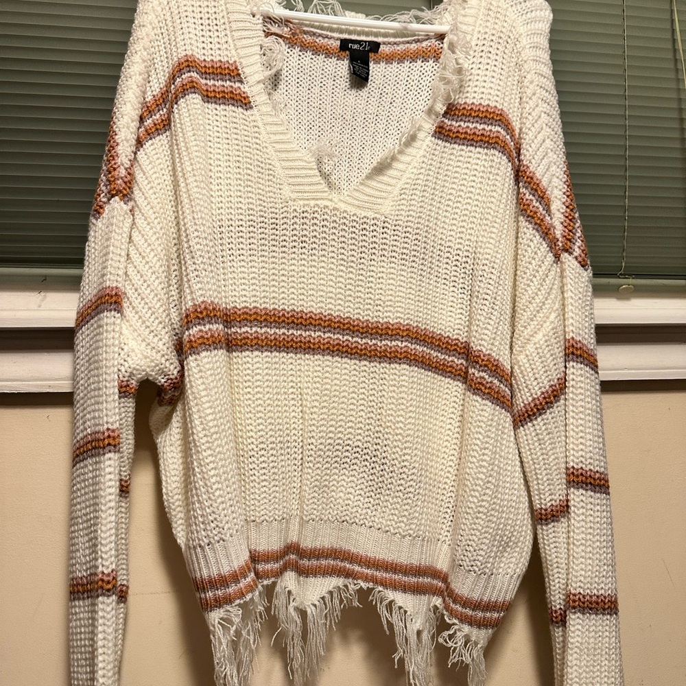 Rue 21, fringe sweater, Size L